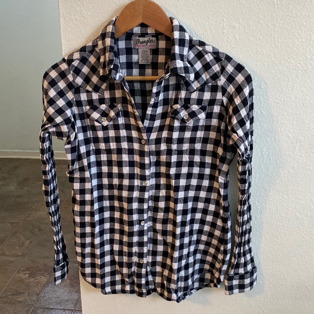 Wrangler Long Sleeve Plaid Botton Down Shirt Size M